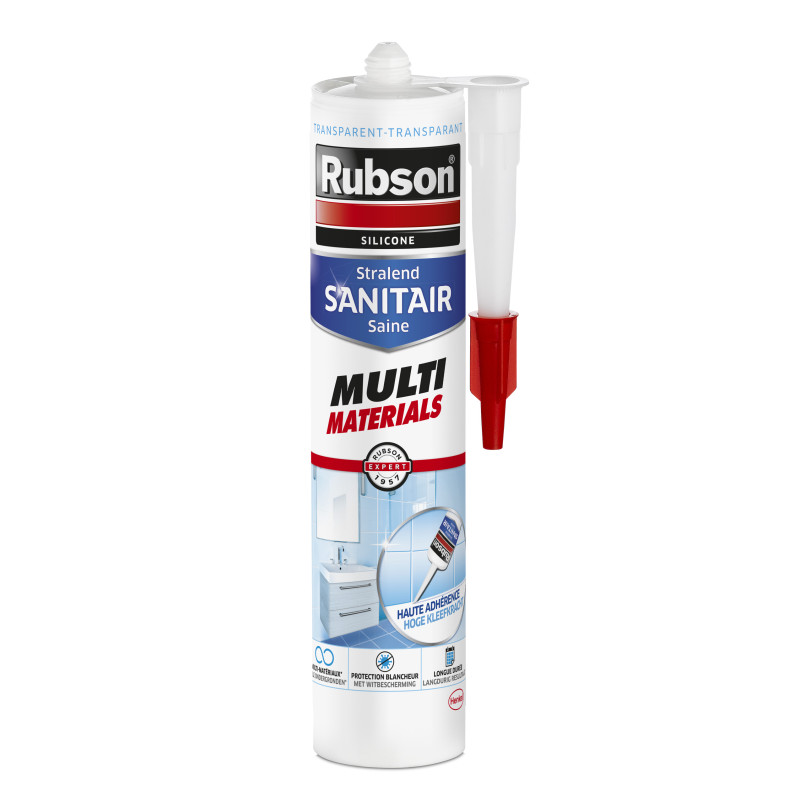 Mastic silicone sanitaire bain cuisine transparent 280 ml RUBSON