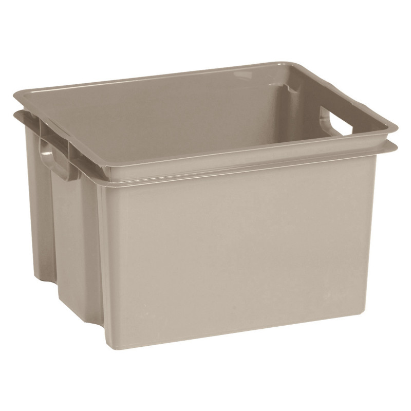 Box de rangement empilable Crownest taupe 30 L CURVER