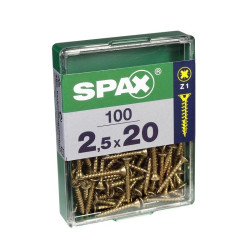 Vis TF Pozi jaune Ø 2,5 x 20 mm 100 pièces SPAX