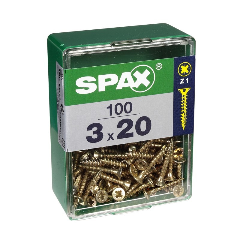 Vis TF Pozi jaune Ø 3 x 20 mm 100 pièces SPAX