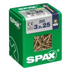 Vis SPAX jaune 3,5 x 25 mm – Lot de 250 | SPAX