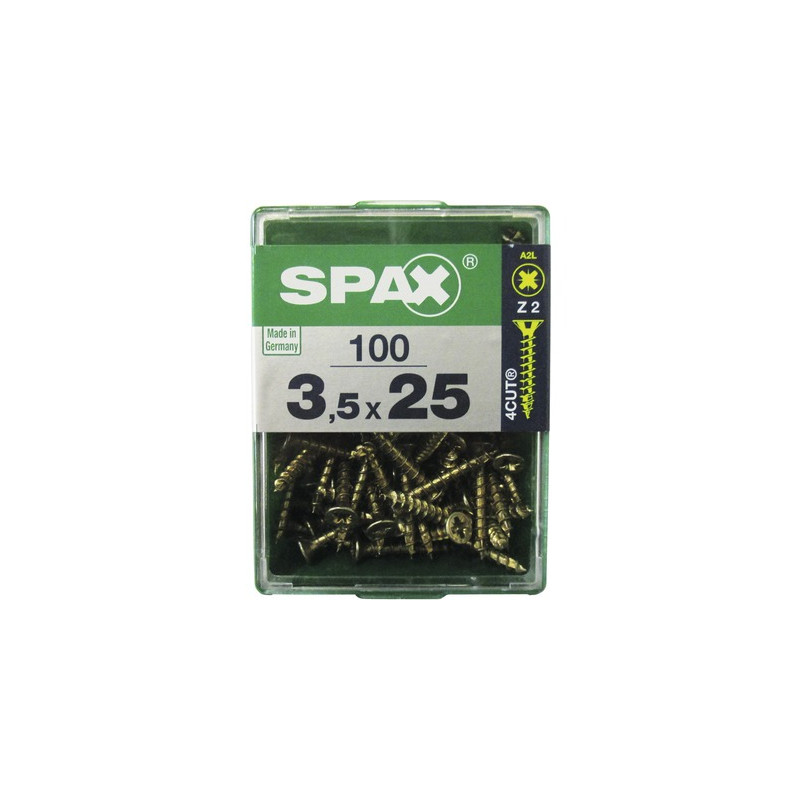 Vis TF Pozi jaune Ø 3,5 x 25 mm 100 pièces SPAX