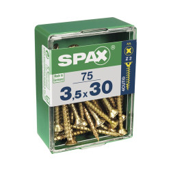 Vis Pozi jaunes 3,5 x 30 mm – 75 pièces – fixation fiable | SPAX