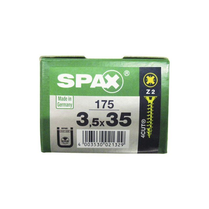 Vis TF Pozi jaune Ø 3,5 x 35 mm 175 pièces SPAX