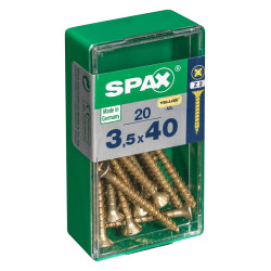Vis SPAX Jaune 3,5x40mm – Lot de 20 | SPAX
