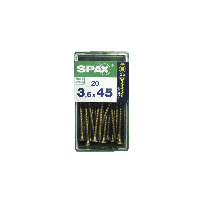 Vis TF Pozi jaune Ø 3,5 x 45 mm 20 pièces SPAX