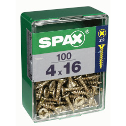 Vis TF Pozi Jaune 4x16mm – Lot 100 pièces | SPAX