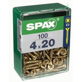 Vis TF Pozi jaune Ø 4 x 20 mm 100 pièces SPAX