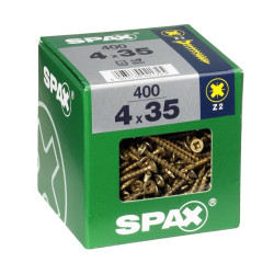 Vis Pozi jaunes 4 x 35 mm — 400 pièces – Fixation durable | SPAX