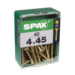 Vis Pozi jaune 4 x 45 mm 40 pièces – Fixation robuste | SPAX