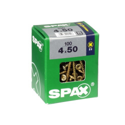 Vis Pozi Jaune 4 x 50 mm – Lot de 100 pièces | SPAX