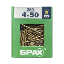 Vis Pozi jaune 4 x 50 mm – Lot de 250 pièces | SPAX