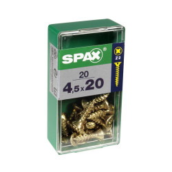 Vis Pozi Jaune 4,5x20mm – Lot de 20 | SPAX