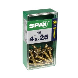 Vis Pozi Jaune 4,5x25mm – Lot de 15 | SPAX