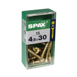 Vis SPAX Jaune Ø4,5x30mm – Lot de 15 pièces | SPAX