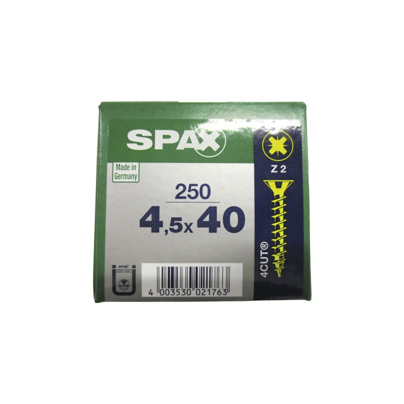 Vis TF Pozi jaune Ø 4,5 x 40 mm 250 pièces SPAX