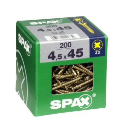 Vis SPAX jaune 4,5 x 45 mm – Lot de 200 pièces | SPAX