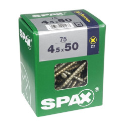 Vis SPAX Jaune Ø4,5x50mm – Lot de 75 pièces | SPAX