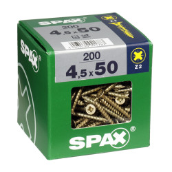 Vis SPAX jaune Ø 4,5 x 50 mm – 200 pièces – Fixation robuste | SPAX