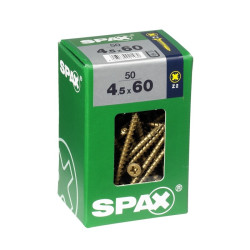 Vis SPAX jaune 4,5 x 60 mm – Lot de 50 pièces | SPAX