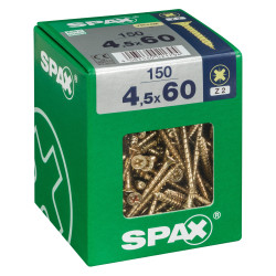 Vis SPAX Jaune 4,5x60mm – Lot de 150 pièces | SPAX