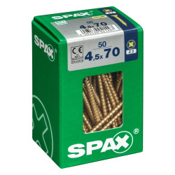 Vis SPAX jaune Ø 4,5 x 70 mm – Lot de 50 pièces | SPAX