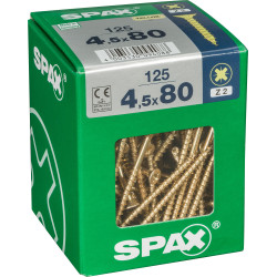 Vis SPAX Jaune Ø 4,5x80mm – Lot de 125 | SPAX