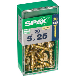 Vis TF Pozi Jaune 5x25mm – Lot de 20 | SPAX