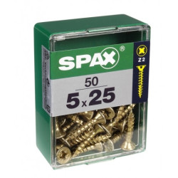 Vis SPAX Jaune 5x25mm – Lot de 50 | SPAX