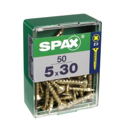 Vis SPAX Pozi Jaune 5x30mm – Lot de 50 | SPAX
