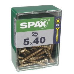 Vis Pozi jaune 5 x 40 mm — 25 pièces — Fixation durable | SPAX