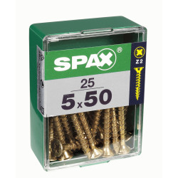 Vis SPAX Jaune Ø 5x50mm – Lot de 25 | SPAX