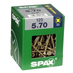 Vis SPAX Jaune 5x70mm – Lot 125 pièces | SPAX