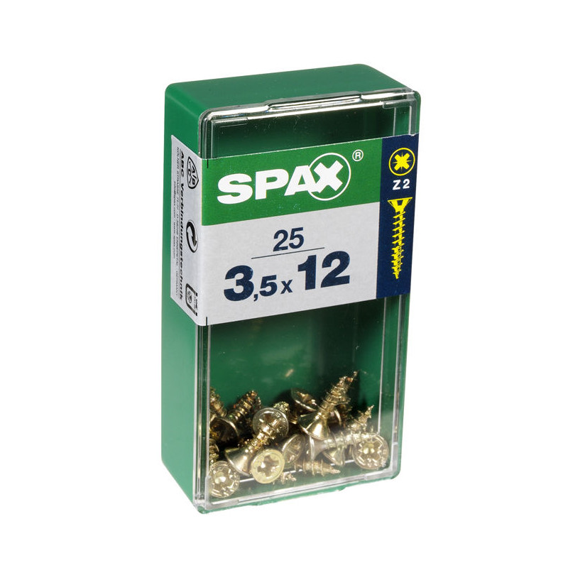 Vis TF Pozi jaune SPAX Ø 3,5 x 12 mm 25 pièces SPAX