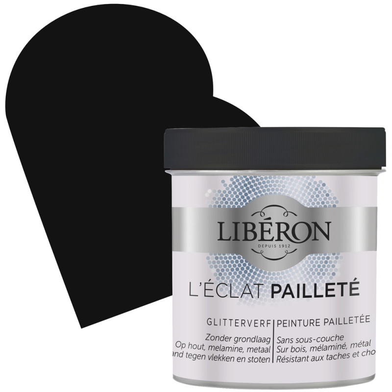 Peinture pour meubles à paillettes Noir mat 0,5 L LIBERON