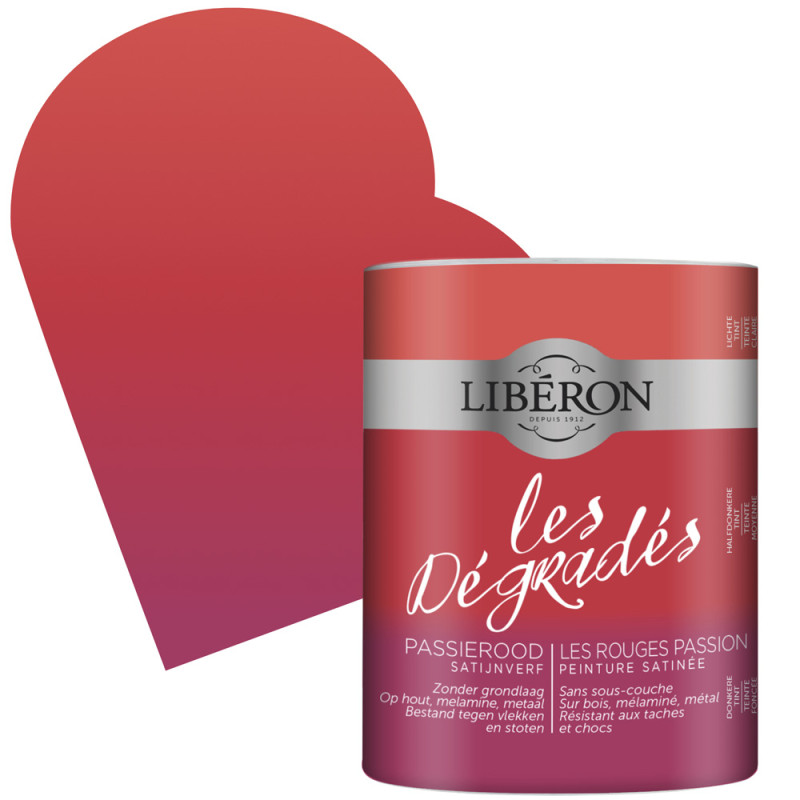 Peinture Les Dégradés Rouge Passion satin 0,6 L LIBERON