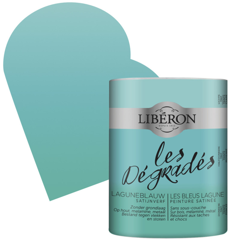 Peinture Les Dégradés Bleu Lagune satin 0,6 L LIBERON