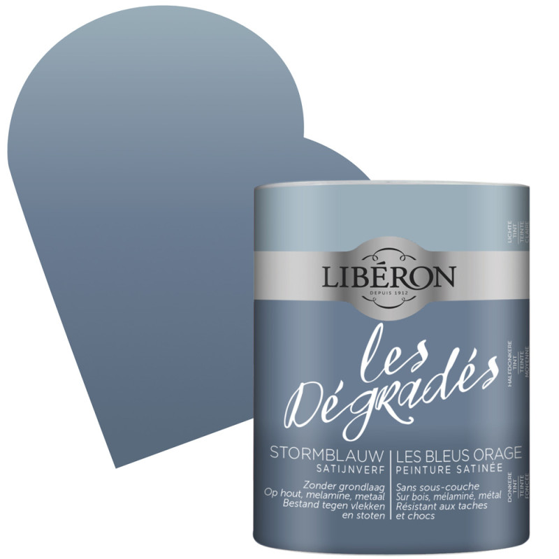 Peinture Les Dégradés Bleu Orage satin 0,6 L LIBERON