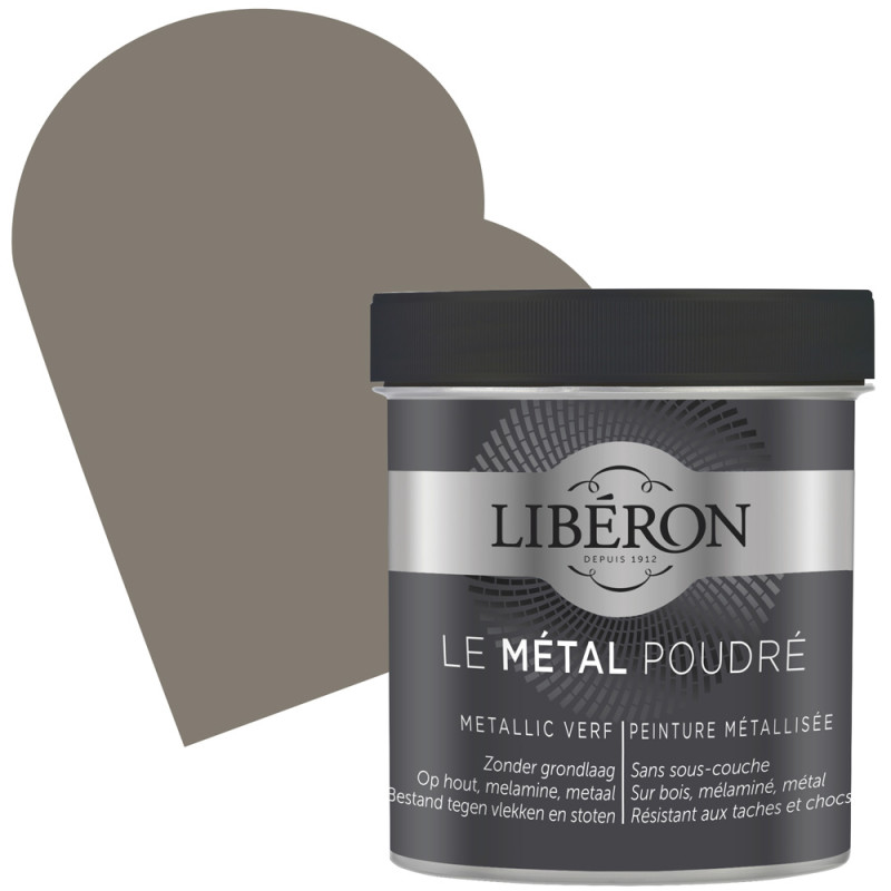 Peinture Métal Poudré Gris Acier mat 0,5 L LIBERON