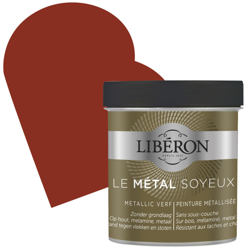 Peinture Métal Soyeux Rouge Rubis mat 0,5 L LIBERON