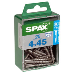 Vis en inox Torx SPAX 4 x 45 mm – Lot de 25 | SPAX
