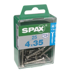 Vis inox SPAX Torx 4 x 35 mm – Lot de 25 pièces | SPAX
