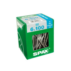 Vis inoxydable SPAX Torx 6 x 100 mm – Lot de 50 | SPAX