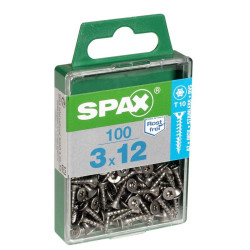 Vis Torx Inox SPAX 3x12mm – Lot 100 pièces | SPAX