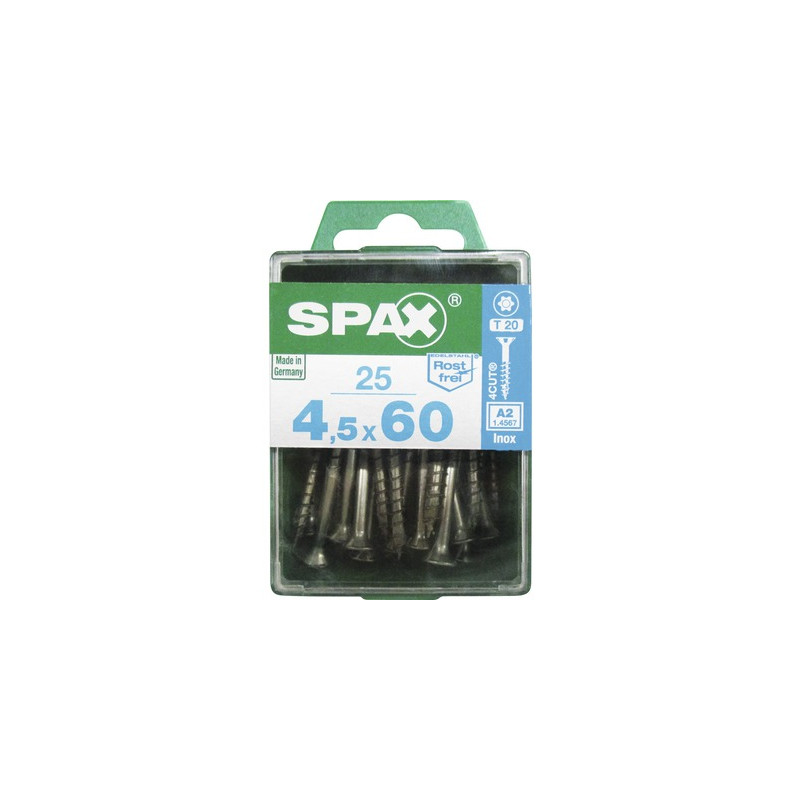 Vis TF Torx en inox Ø 4,5 x 60 mm 25 pièces SPAX