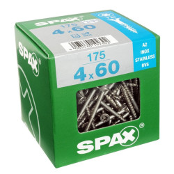 Vis Torx inoxydables SPAX 4×60 mm – 175 pièces – Fixation robuste | SPAX