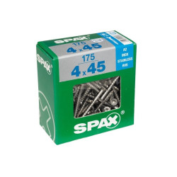 Vis SPAX Torx inox 4x45 mm 175 pièces – Fixation durable | SPAX