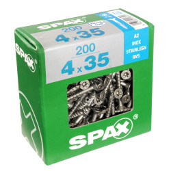 Vis SPAX Torx inox 4 x 35 mm – Lot de 250 pièces | SPAX