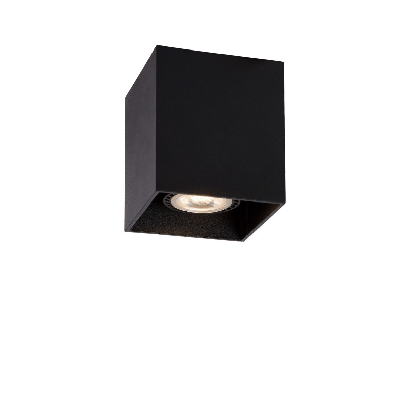 Spot Bodi carré noir dimmable GU10 50 W LUCIDE