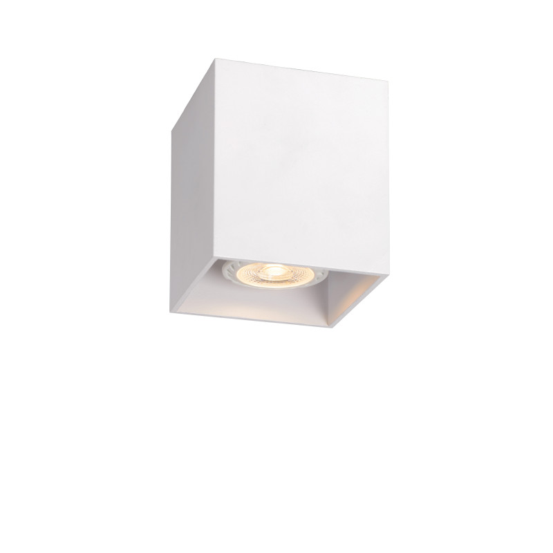 Spot Bodi carré blanc dimmable GU10 50 W LUCIDE